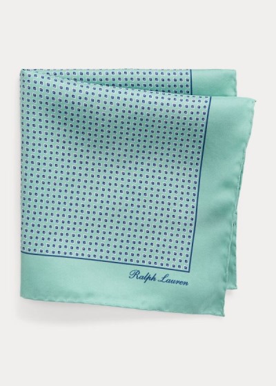 Cuadrícula Ralph Lauren Hombre Verde Menta - Neat Silk Pocket - YGNZV7438